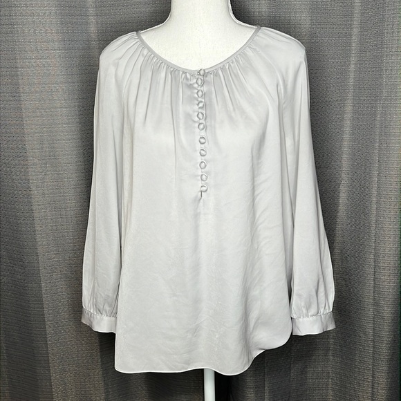 J. CREW SMALL GRAY SILVER LOOSE BLOUSE - Picture 1 of 6